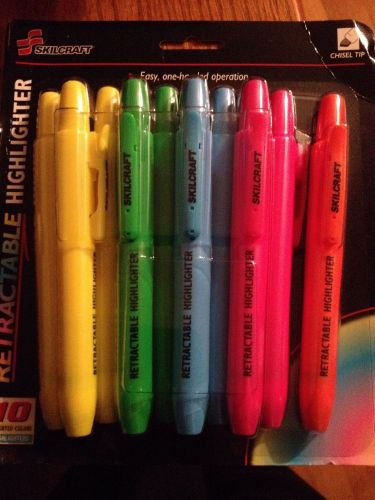 Retractable Highlighters 10 NIB