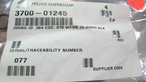 APPLIED MATERIALS P/N 3700-01245 O-RING id .364 CSD .070 VITON 75 DURO BLK