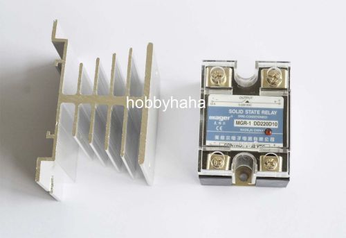 New DD220D10  Solid State Relay SSR 10A 3-32VDC + Heat Sink