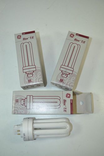 Lot of 3 General Electric GE Biax T/E 18W F18TBX/SPX35/835/A/4P CFL Bulbs