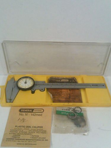 Vintage General Plastic  Dial Caliper - Case &amp; Instructions  great piece