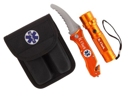 Personalized Laser Engraved EMS Knife &amp; Flashlight Combo Set