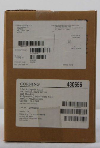 Corning 430656 5mL Internal Threaded PPE Cryogenic Vial, Self-Standing 500/ Case