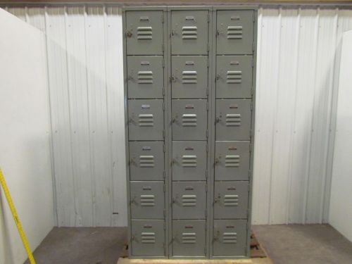 Penco 3-Column 2-Tier Steel School Gym Locker 12x34x20&#034; Compartments 36x72&#034;