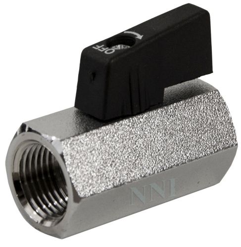 1/4&#034; Threaded F x F Mini Brass Ball Valve, Chrome plated, Standard Port, 450 WOG