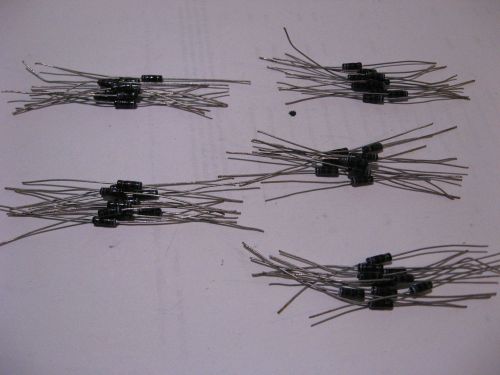 Lot of 50 TSC Black Glass Diodes Color Bands Wht Brn Blk Red NOS