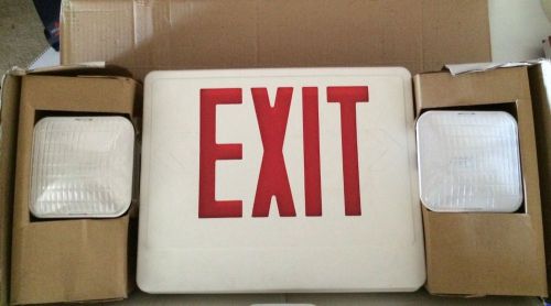 Led exit sign, two sided, dual lights, exitronix,new in box,large size,fast ship for sale