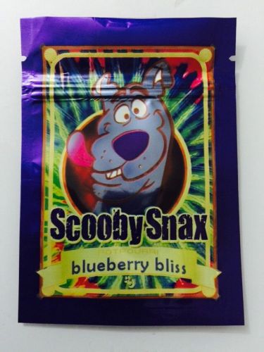 100 Scooby Snax Blue 4g EMPTY** mylar ziplock bags (good for crafts jewelry)