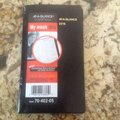 AT-A-GLANCE My Week 2015 Pocket Calendar 70-402-05 3.25&#034; x 5.75&#034; FREE SHIPPING