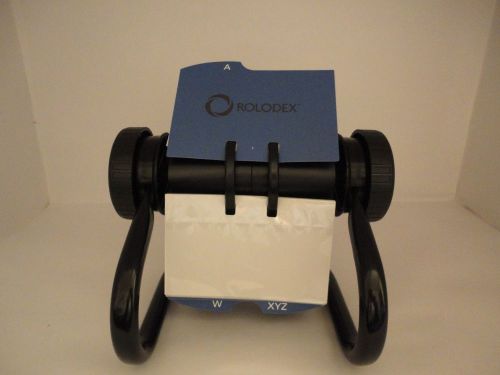 Rolodex 67236 Black Metal Open Frame Address Index Card File With Tabs &amp; Cards