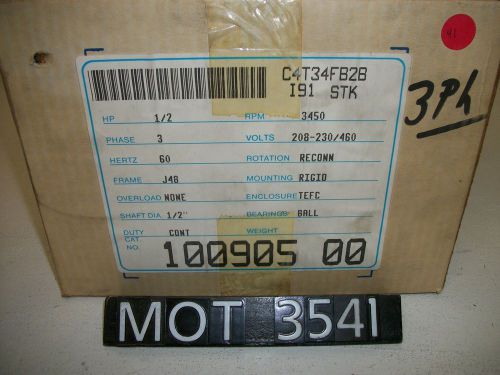 NEW Leeson .5 HP 100905.00 J48 Frame 3 Phase Motor (MOT3541)