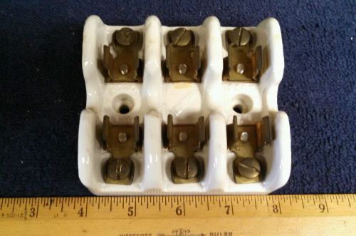 LEVITON 3 POLE CERAMIC PORCELAIN FUSE BLOCK / HOLDER CAT# 8906 free shipping!