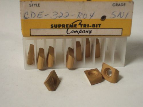 Supreme tri bit cde 322 r04 sn1 lathe carbide inserts 10 pcs new tools for sale