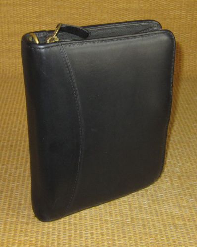 Compact 1.25&#034; Rings | Black LEATHER FRANKLIN COVEY/Quest Zip Planner/Binder USA