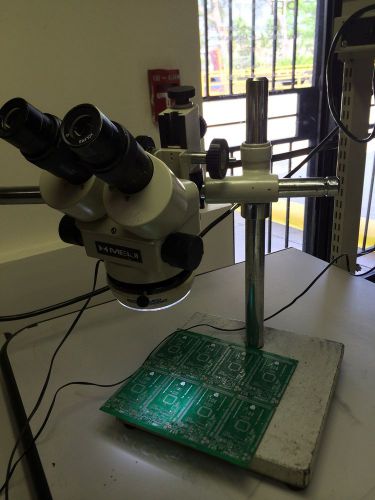 Meiji emz stereo zoom microscope and  luxo ring illuminator for sale