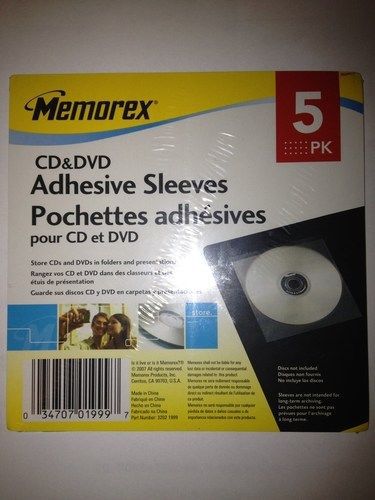 Memorex CD &amp; DVD Adhesive Sleeves 5 Pack