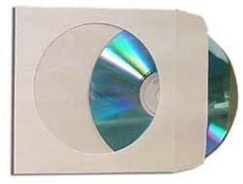 1000 pieces white cd dvd paper sleeves envelopes flap clear window organizer new for sale