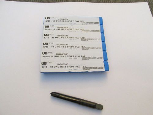 UB 5/16-18 UNC H3 3 SP/PT PLG TAPS NEW6pc AS SHOWN