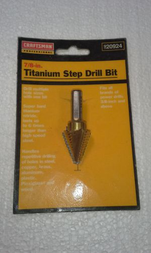 CRAFTSMAN TITANIUM STEP DRILL BIT 20924 920924 7/8&#034; NEW