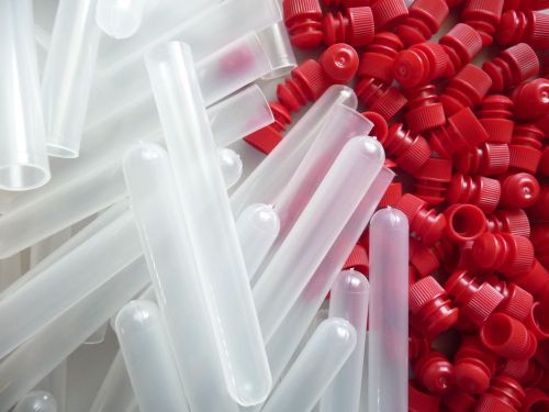 1,000 Count 13 x 100mm Plastic Test/Culture Tubes Frosted/Clear With Caps, New