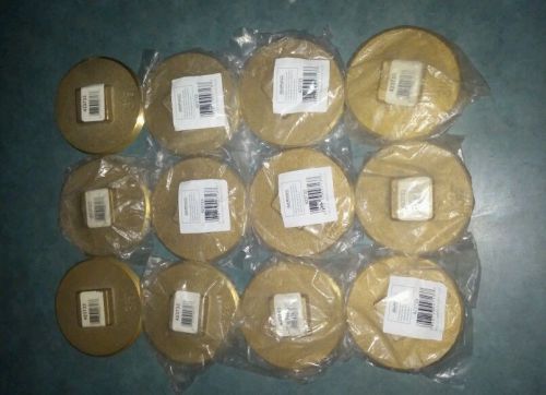 Lot of (12) Oatey 3-1/2&#034; Cleanout Plugs, Brass Fittings, 423733