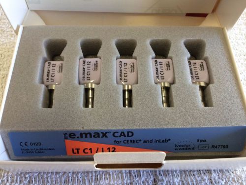 Qty. 5 LT C1 / I12 IPS e.max CAD Dental Blocks for CEREC and inLab (2 notch)