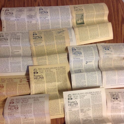 Lot 15 Letterpress Printer&#039;s Helper Kelsey Newsletters from 1962-63 1967 Vintage