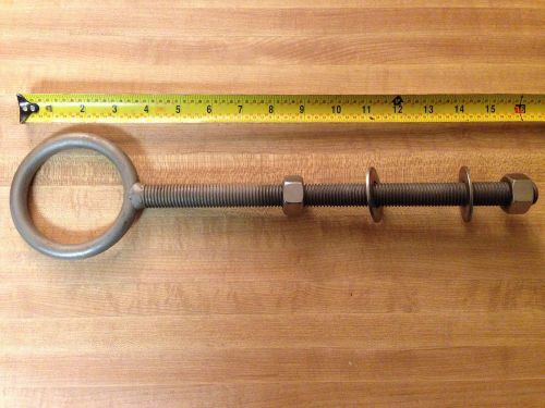 Stainless Steel Marine 3/4&#034; x 16&#034; Pulling Lifting Mooring Line Eyebolt Ring Bolt