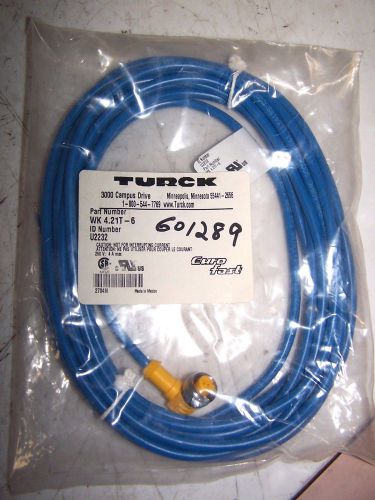 NEW TURCK WK 4.21T-6 CORDSET 250 V 4 AMP 4 PIN FEMALE EUROFAST CORDSET U2232