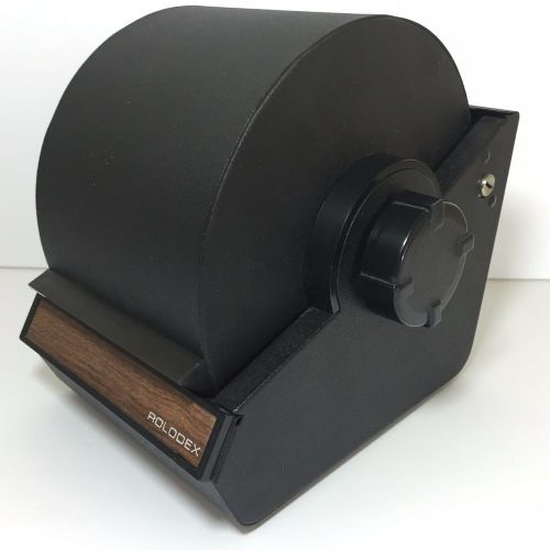 Vintage Rolodex Model 2254-D Black Card File 4 x 2.25 Metal No Key Excellent