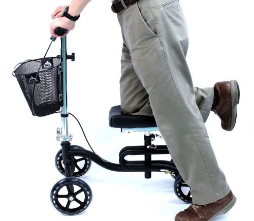 Knee Scooter Walker Foldable Leg Crutch Brakes Karman KW-100-BK Black NEW