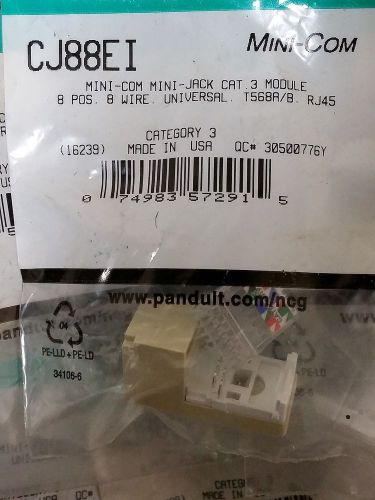 NEW LOT OF 5 PANDUIT CJ88EI CAT3 MINI COM JACK