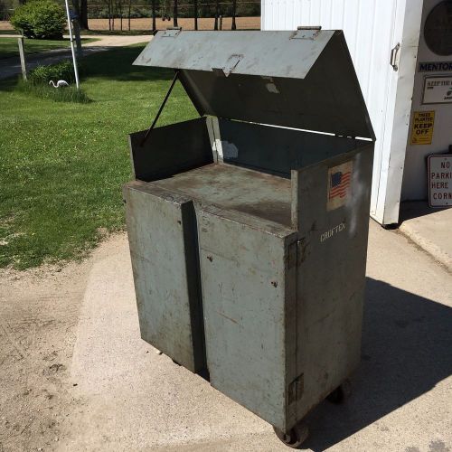 Vintage industrial heavy duty rolling machinist storage chest for sale