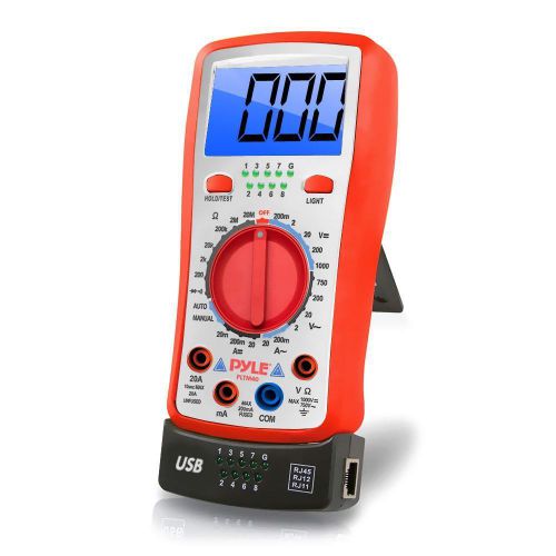 New Pyle PLTM40 Backlit LCD Multimeter for AC/DC/Volt/Current/Resistance Trans