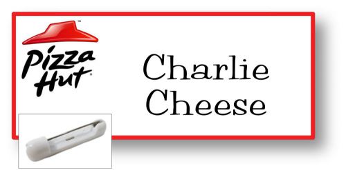 1 name badge funny halloween costume pizza hut charlie cheese pin free shipping for sale