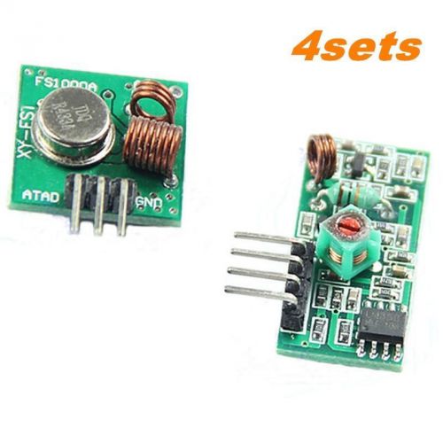 4sets 433Mhz WL RF Transmitter and Receiver Kit for Arduino ARM MCU