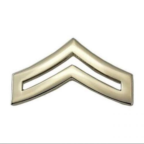 New HERO&#039;S PRIDE 4420RN Reg 1&#034; Metal Rank Insignia, CPL. Chevron Silver Corporal