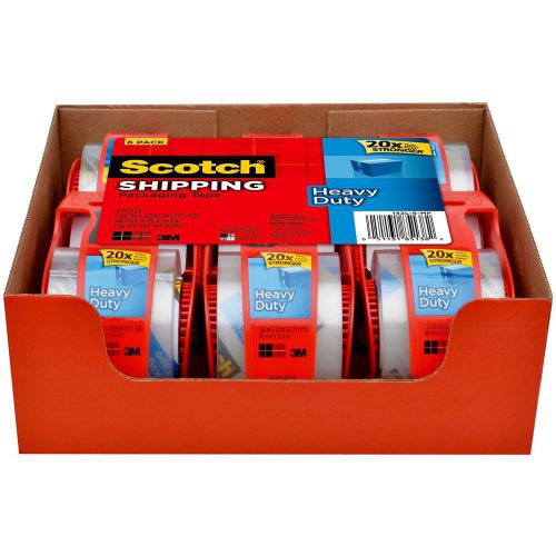 6 pak scotch 3850 heavy duty shipping tape w/ dispenser 2 x 27.7 yds-usa seller for sale