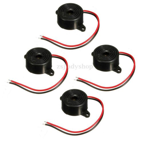 4X Piezo Electronic Tone Buzzer 95 DB Alarm With Mounting Holes  3-24V 12V DC