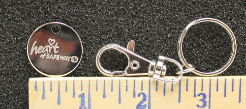 SAFEWAY SHOPPING CART TOKEN on Key Ring FOB Silvertoned Metal Grocery Store