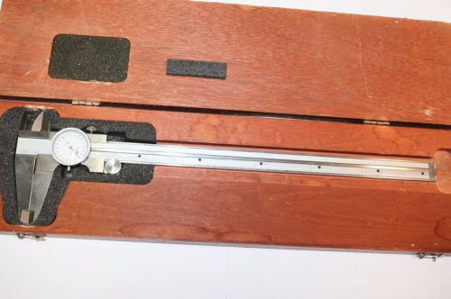 ENCO 12&#034; .001&#034; CALIPER IN STARRETT WOODEN CASE MADE IN JAPAN