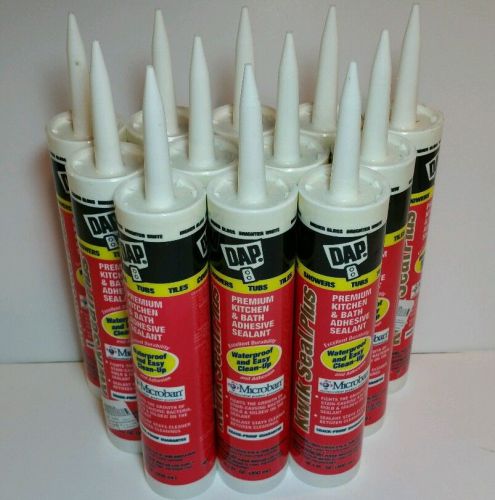 12 PACK - WHITE Dap Kwik Seal Plus Premium Kitchen and Bath Adhesive Caulk Tube