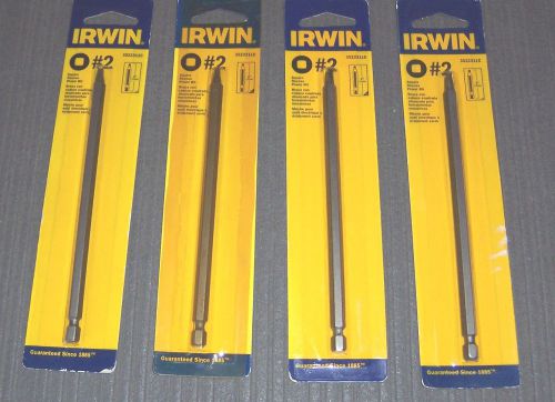 4 ea. Irwin 3522311C #2 x 6&#034; Square Recess Power Bits