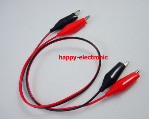 5 set dual crocodile alligator clips wire test lead red+black for sale