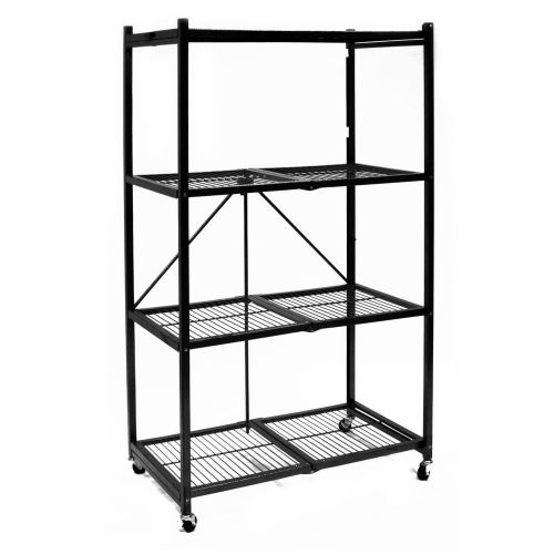 Wire Shelving Shelf Rack Storage Steel 4 Tier Wheels Shelves Folding Kitchen New