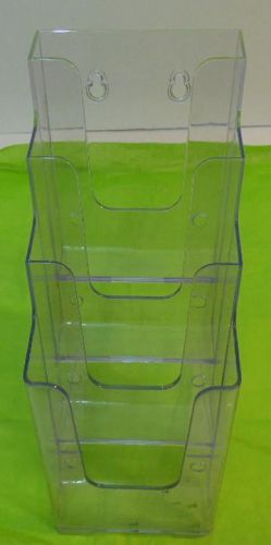 CLEAR PLASTIC 4 TIER COUNTER TOP BROCHURE LITERATURE DISPLAY RACK HOLDER