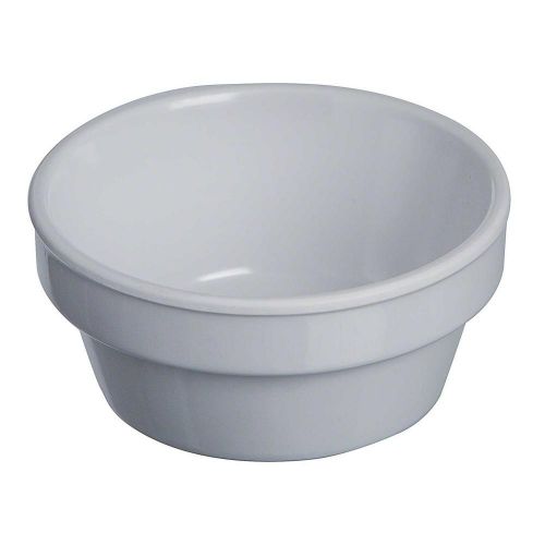 THUNDER GROUP 1 DZ NUSTONE WHITE 2-1/2 OZ. MELAMINE FLUTED RAMEKIN NSF - NS502W