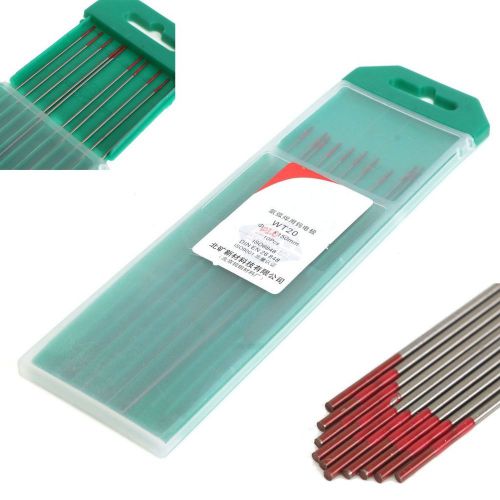 10pcs 2% thoriated wt20 red tig welding tungsten electrode 0.04inch x 6inch for sale