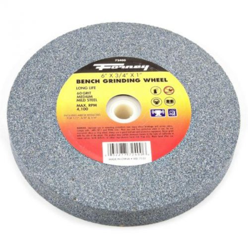 60-grit, 6&#034;-by-3/4&#034;bench grinding wheel, vitrified with 1&#034; arbor forney 72400 for sale