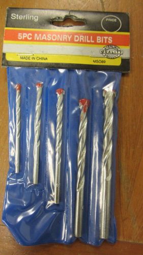 5 pc Sterling MSO89 Masonry Drill Bit 4 5 6 8 10